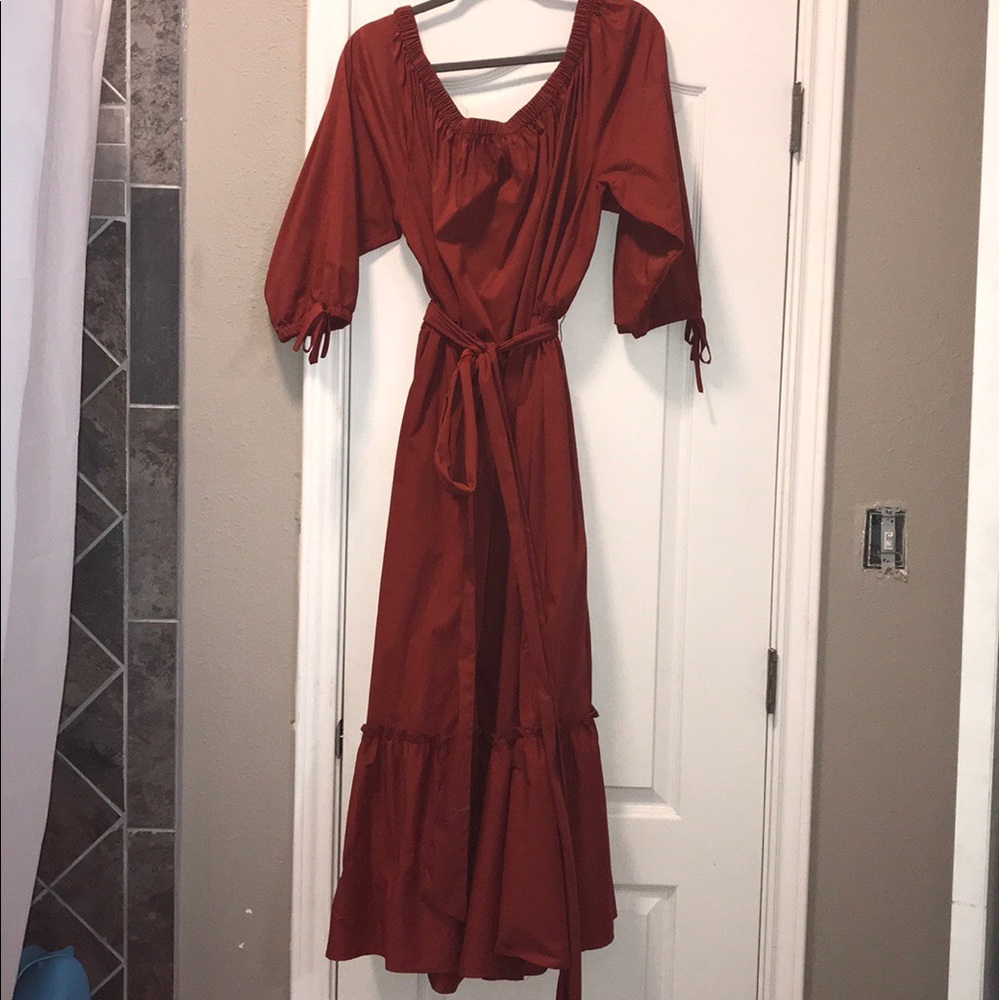 Ankle length,3/4 slv, off shoulder dress WORN ONCE